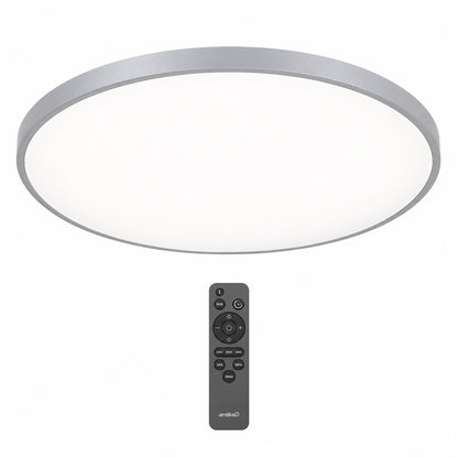 Artika Europa 21 in Silver LED 3CCT Flush Mount Ceiling Light with Night Light Preset and Remote Included CL ERR HD2