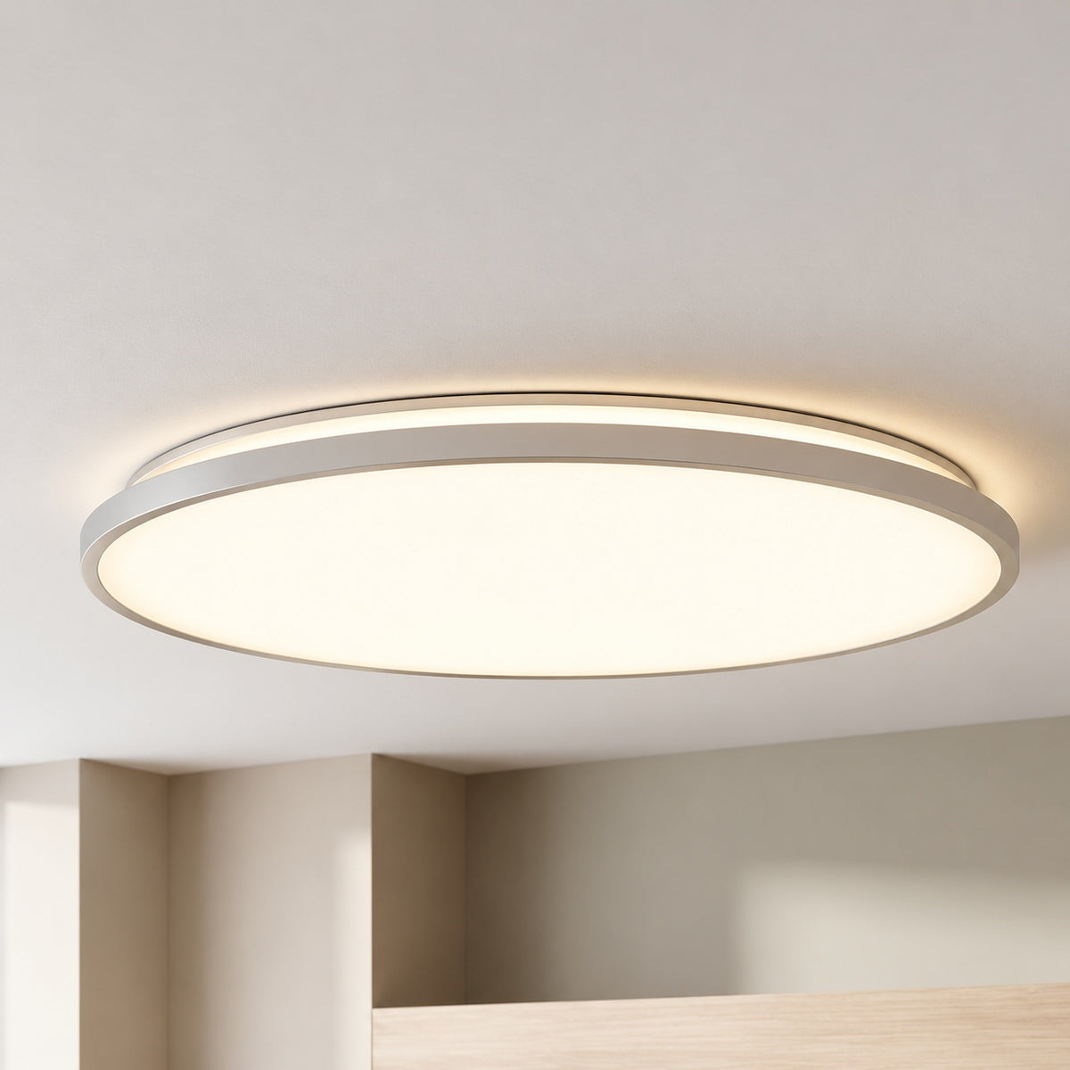 Artika Europa 21 in Silver LED 3CCT Flush Mount Ceiling Light with Night Light Preset and Remote Included CL ERR HD2
