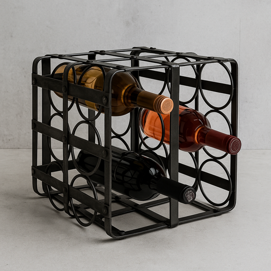 Litton Lane 12 Bottle Black Metal Wine Holder 54404/303140356