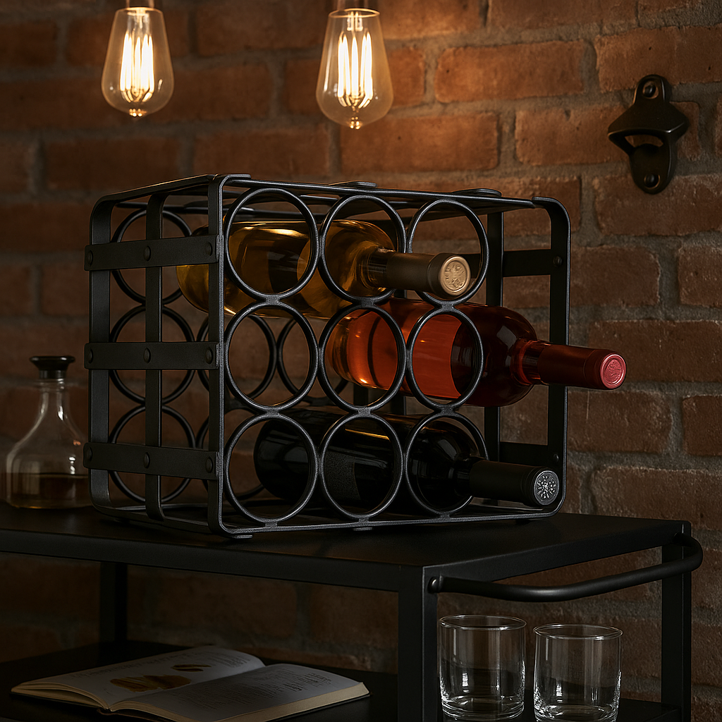 Litton Lane 12 Bottle Black Metal Wine Holder 54404/303140356
