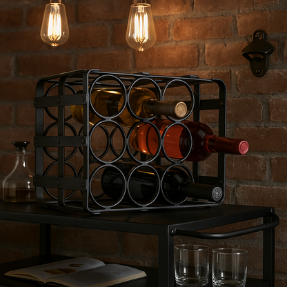 Litton Lane 12 Bottle Black Metal Wine Holder 54404/303140356