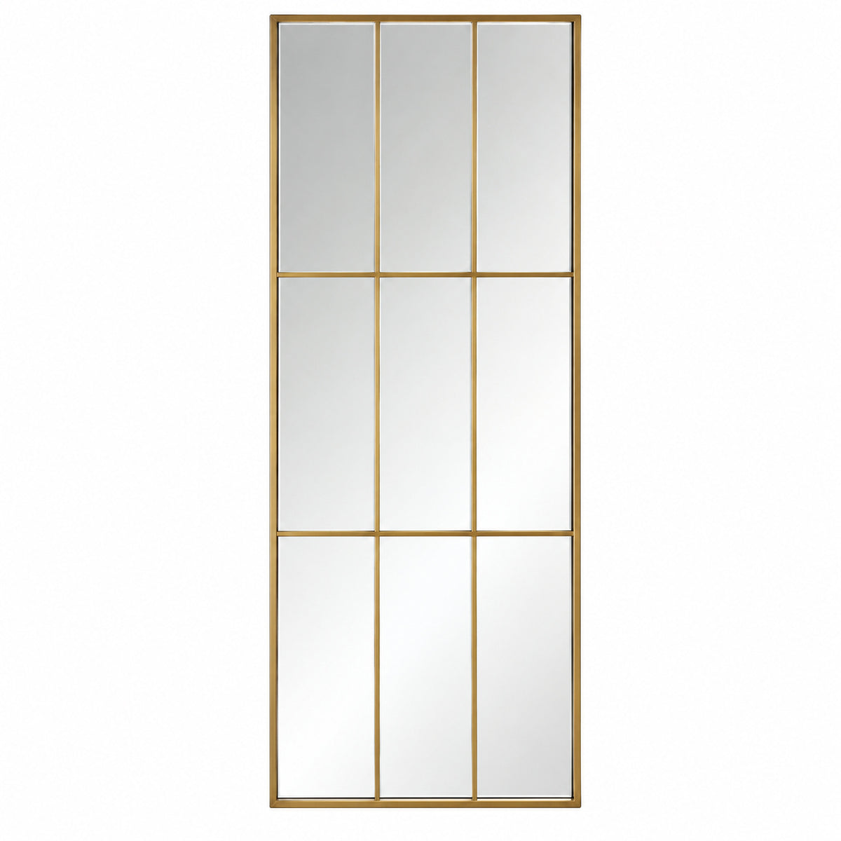Home Decorators Collection Oversized Gold Metal Frame Windowpane Classic Floor Mirror 70 in H x 29 in W 19MJE2742 G