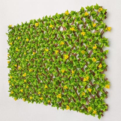 Naturae Decor Expandable Pvc Trellis Hedges 36 In X 72 In Gardenia Artificial Leaf