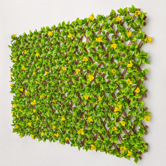Naturae Decor Expandable Pvc Trellis Hedges 36 In X 72 In Gardenia Artificial Leaf