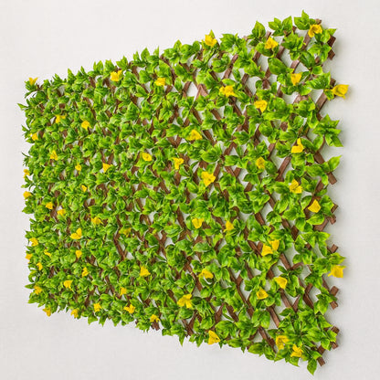 NATURAE DECOR Expandable Pvc Trellis Hedges 36 in. X 72 in. Gardenia Artificial Leaf