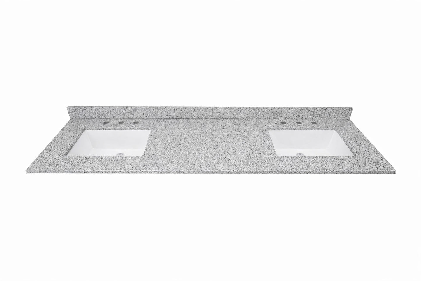 Home Decorators Collection 73 in W x 22 in D Granite White Rectangular Double Sink Vanity Top in Gray