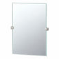 Gatco Reveal 27 88 in W x 31 5 in H Large Rectangular Frameless Beveled Wall Bathroom Vanity Mirror in Chrome 4669S