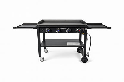 Razor 37 in 4 Burner Portable Propane Gas Griddle Flat Top Grill with Folding Shelves and Lid in Black