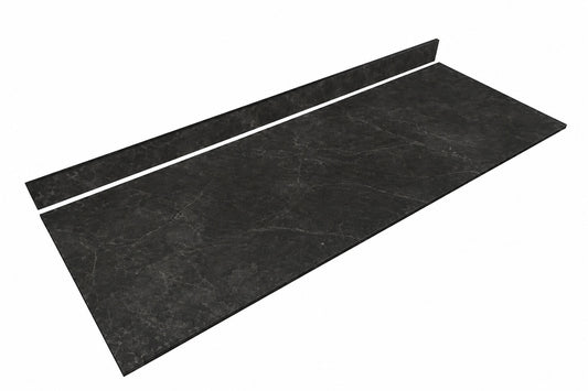 THINSCAPE 6 ft L x 25 in D Engineered Composite Countertop in Black Amani with Satin Finish TSTB