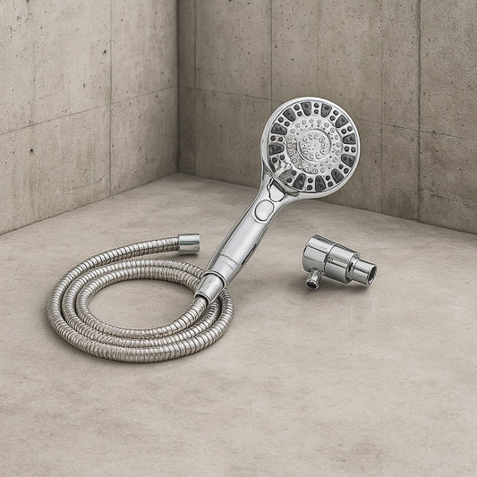 Push Release 6-Spray Wall Mount Handheld Shower Head 1.8 GPM in Chrome