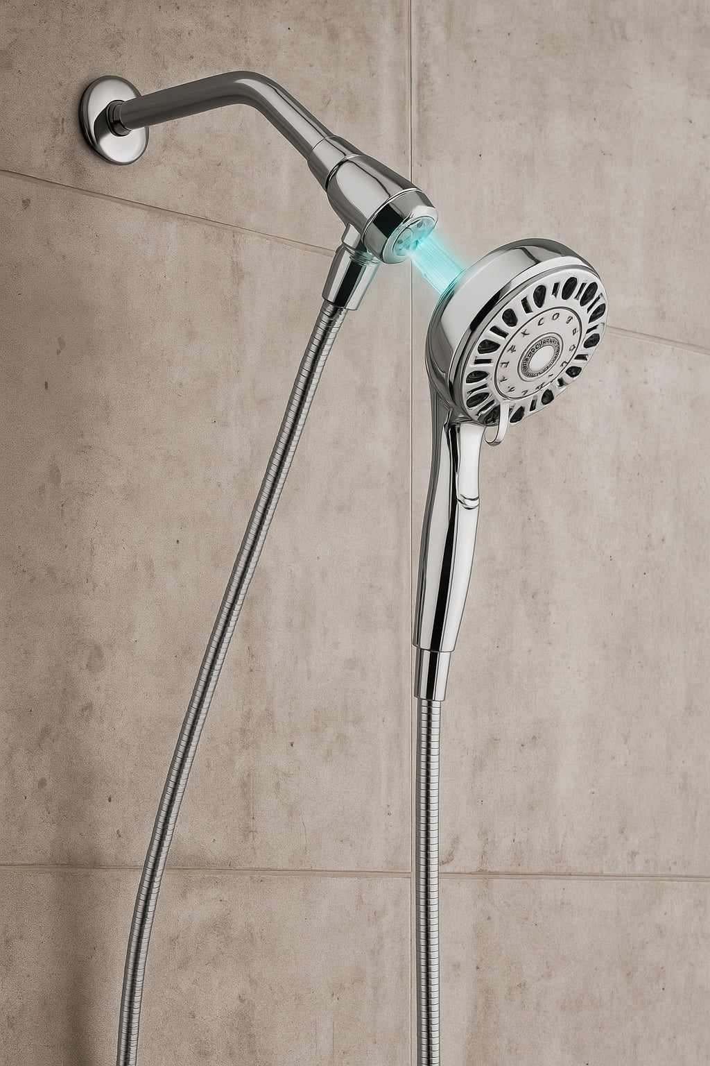 Push Release 6-Spray Wall Mount Handheld Shower Head 1.8 GPM in Chrome