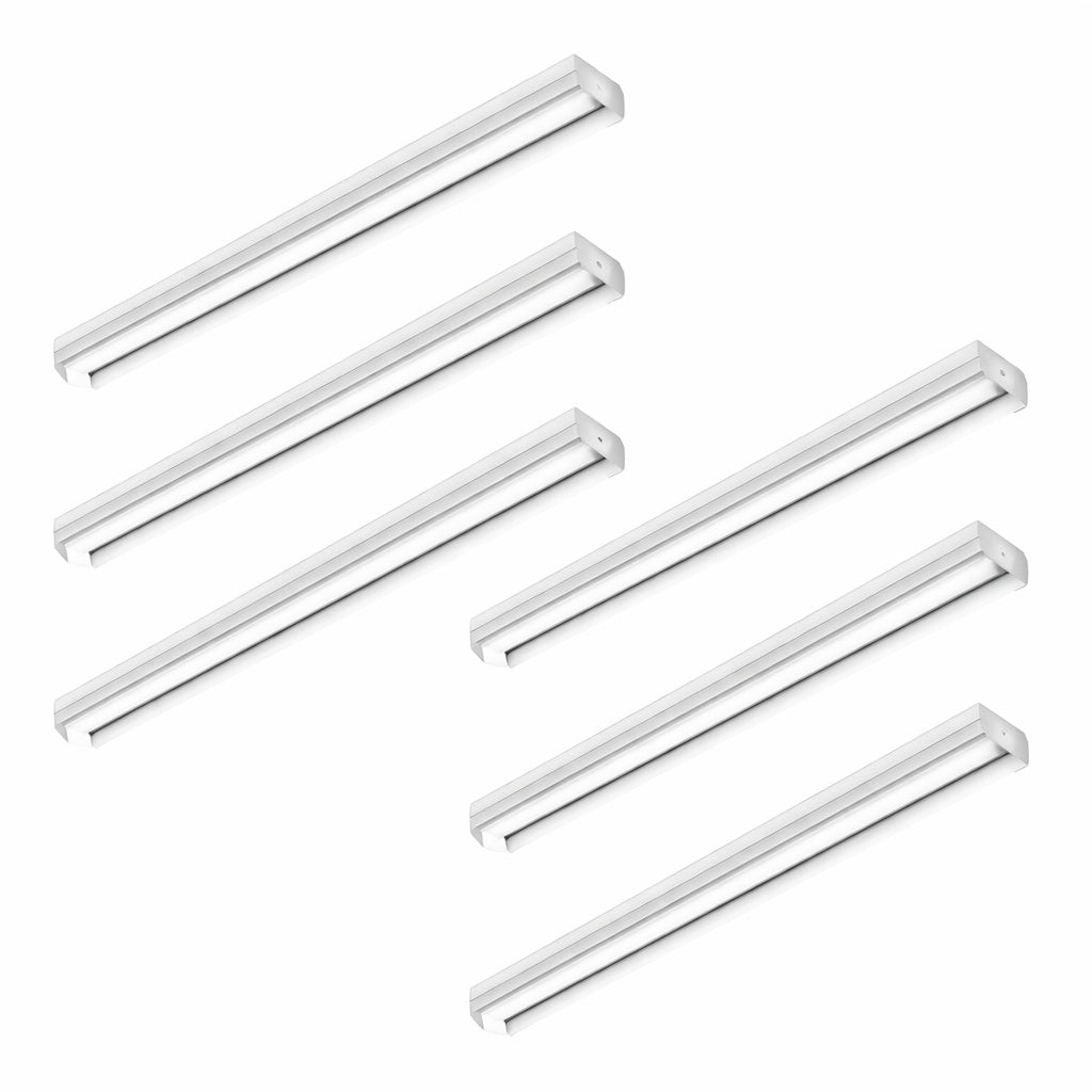 Metalux 8 ft 96 in 71 Watt Equivalent 8200 Lumens 2 Linear Integrated LED White Garage Strip Light Fixture 4000K 6 Pack