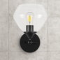 Merra 4 7 in Matte Black Reversible Wall Sconce with Wine Glass Shade HCF 1741 00 BNHD 1/316511374 616833216862 Merra