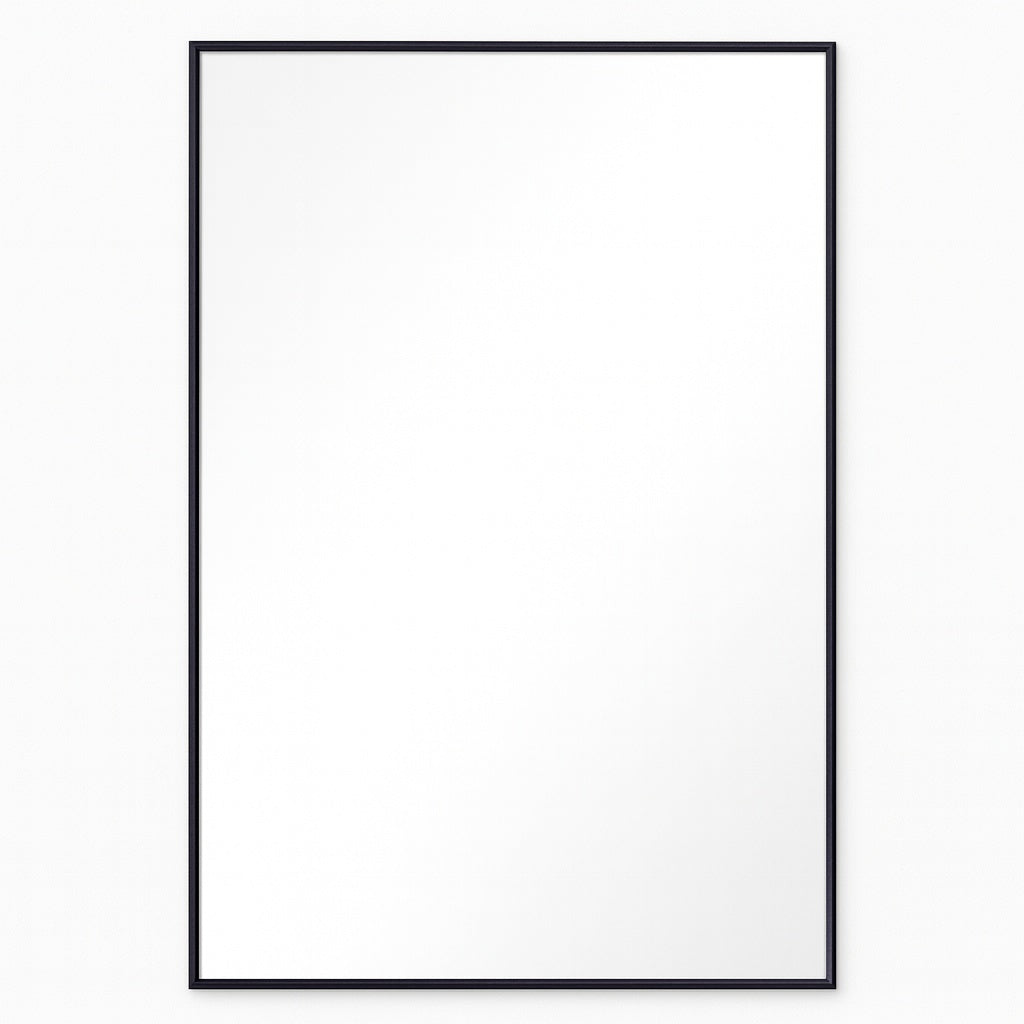 Home Decorators Collection 26 in. W x 38 in. H Rectangular Polystyrene Framed Floating Mount Wall Bathroom Vanity Mirror in Black