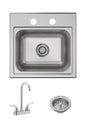 Elkay Parkway 15 in. Drop-in Single Bowl 20-Gauge Stainless Steel Sink w/ Faucet
