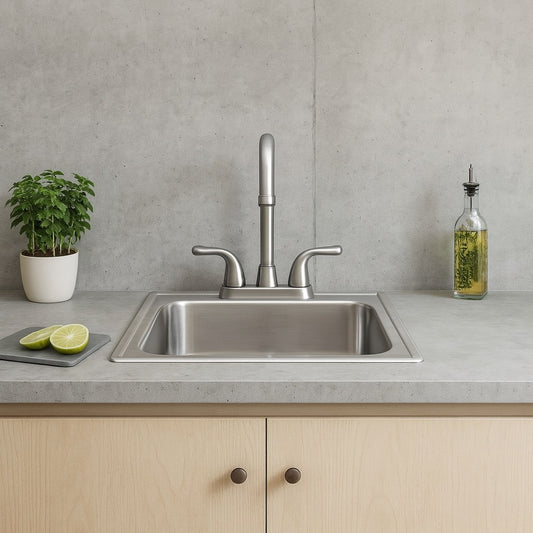 Parkway 15 in. Drop-in Single Bowl 20-Gauge Stainless Steel Sink w/ Faucet