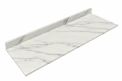 6 ft L x 25 in D Engineered Composite Countertop in Calcutta Blanc with Satin Finish TSTB TS501 LR 25x72