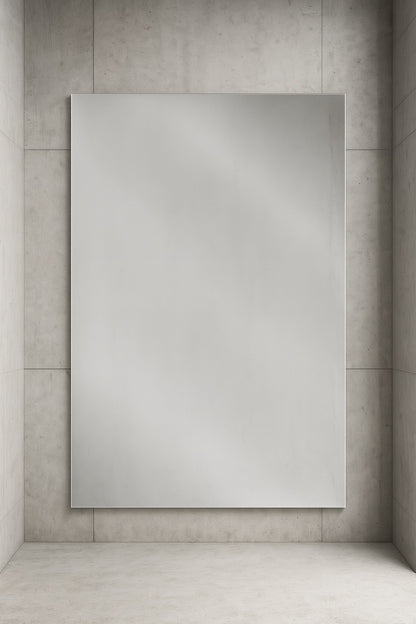 36 in. W x 48 in. H Rectangular Frameless Beveled Edge Wall Bathroom Vanity Mirror in Silver 81179