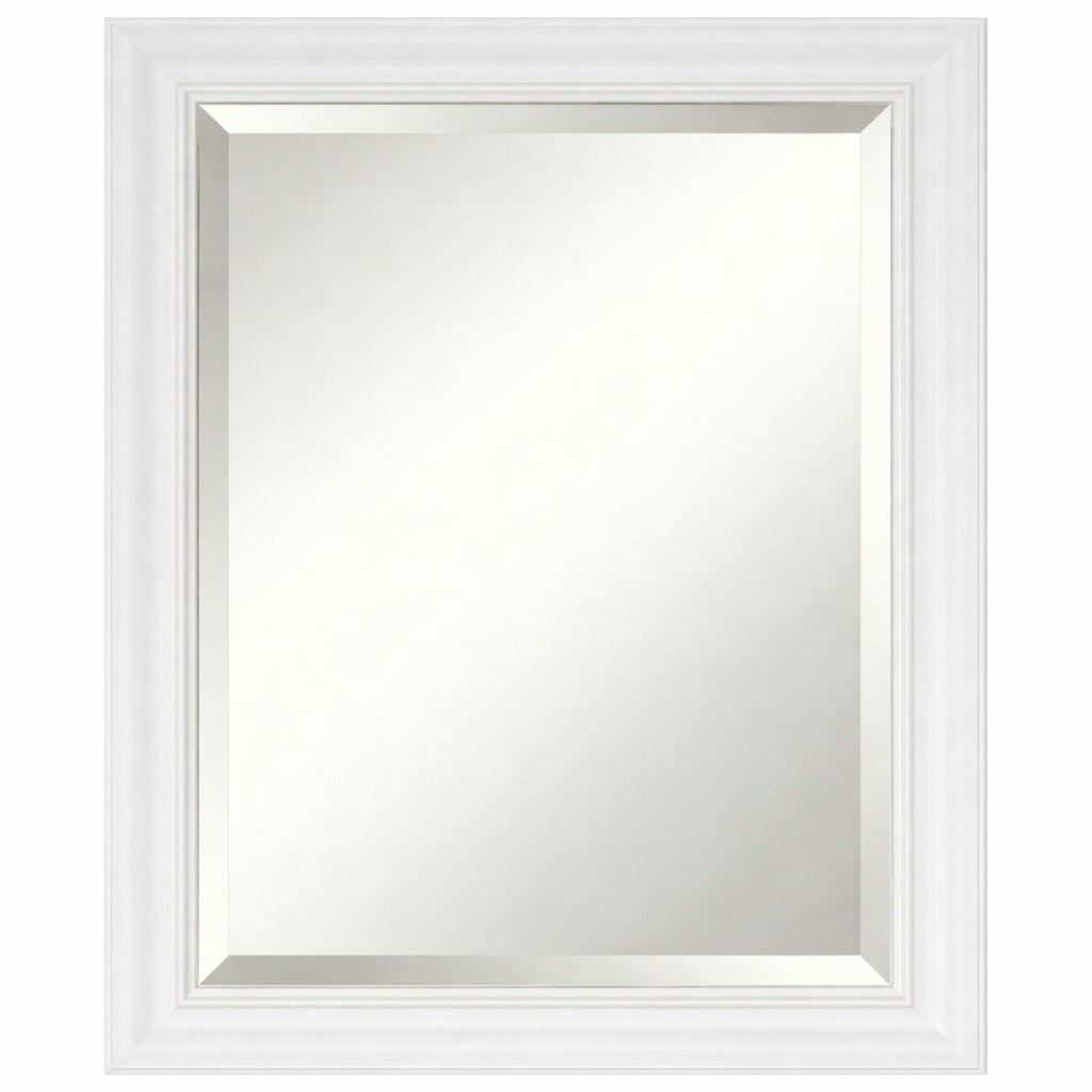 Glacier Bay 23 5 in W x 28 5 in H Rectangular PS Framed Wall Bathroom Vanity Mirror in White Screws Not Included