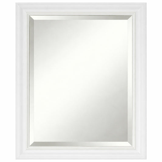 Glacier Bay 23 5 in W x 28 5 in H Rectangular PS Framed Wall Bathroom Vanity Mirror in White Screws Not Included