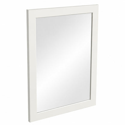 Glacier Bay 28 5 in W x 40 5 in H Rectangular Plastic Framed Wall Bathroom Vanity Mirror in White Screws Not Included