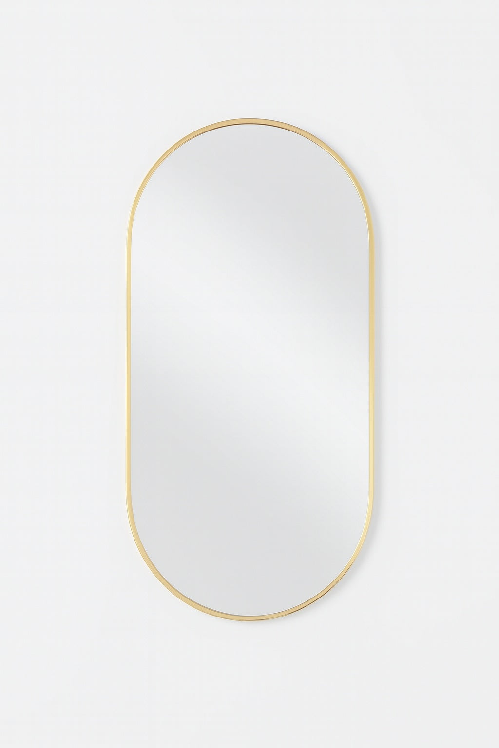 Glacier Bay 18 in W x 30 in H Oval Aluminum Framed Wall Bathroom Vanity Mirror in Gold Screws Not Included
