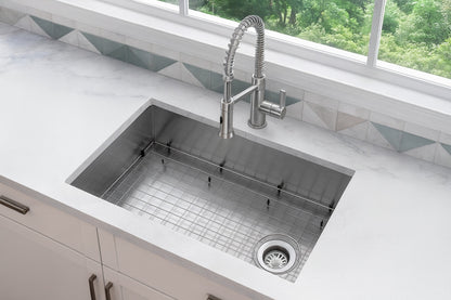 Glacier Bay Professional Zero Radius 27 in Undermount Single Bowl 16 Gauge Stainless Steel Workstation Kitchen Sink with Accessories