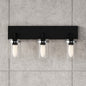Regan 21 in. 3 Light Matte Black Bathroom Vanity Light with Clear Glass Shades DSHD19574V2
