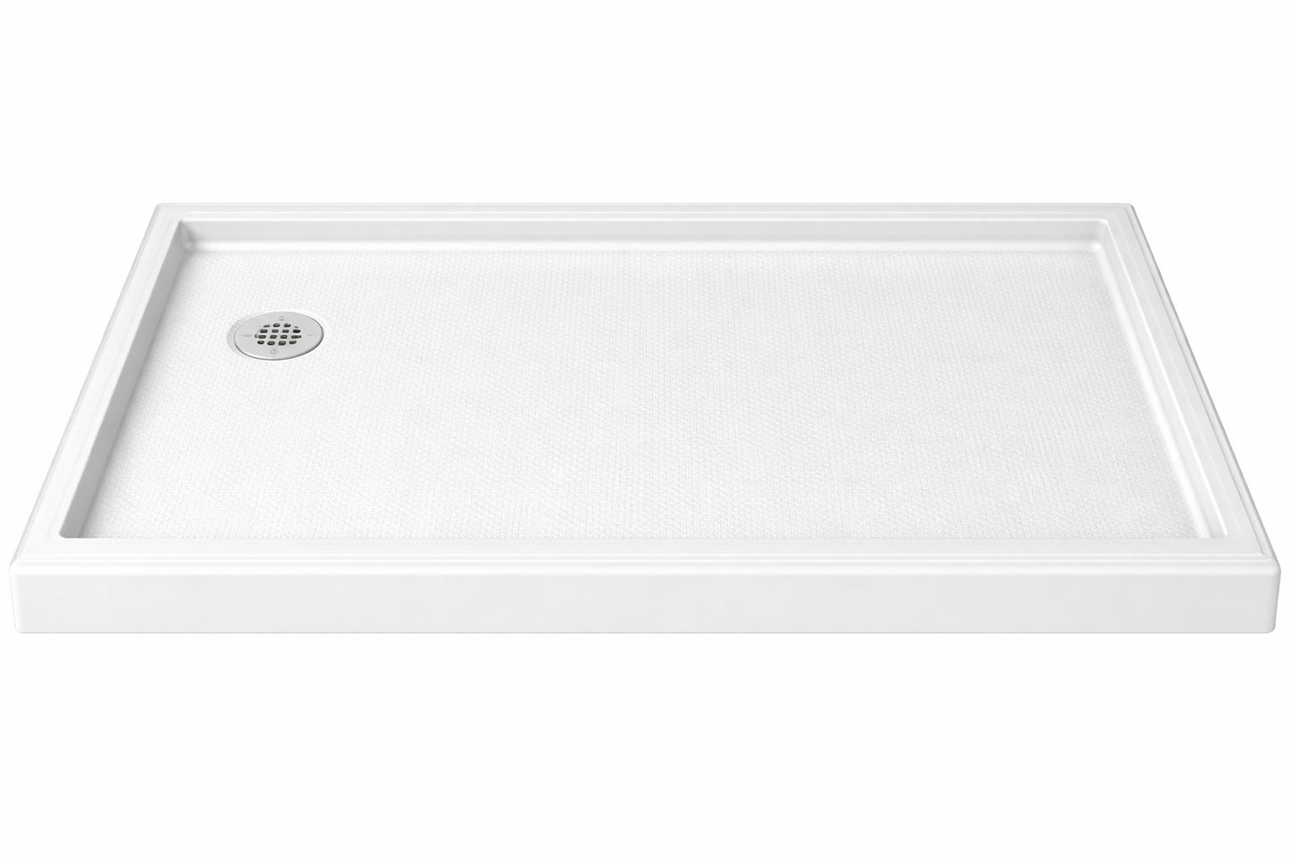 DreamLine SlimLine 60 in x 32 in Single Threshold Shower Pan Base in White with Left Hand Drain