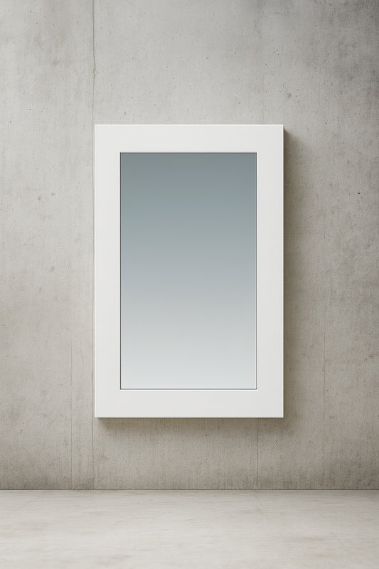 Lincoln 22 in. W x 30 in. H Rectangular Framed Wall Mount Bathroom Vanity Mirror in White
