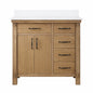 Home Decorators Collection Bellington 36 in Single Sink Almond Toffee Bath Vanity with White Engineered Stone Top Assembled Bellington 36