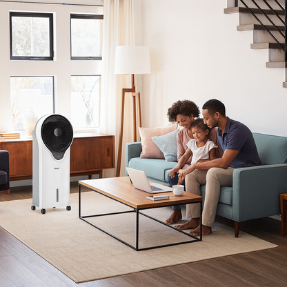 NewAir 470 CFM, 3 speed Portable Evaporative Cooler and Fan for 250 sq. ft. Cooling Area