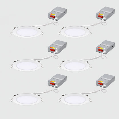 Juno Contractor Select WF6 6 in Selectable CCT Ultra Slim Canless Integrated LED White Recessed Light Trim 6 Pack WF6 SWW5 90CRI CP6 MW M2