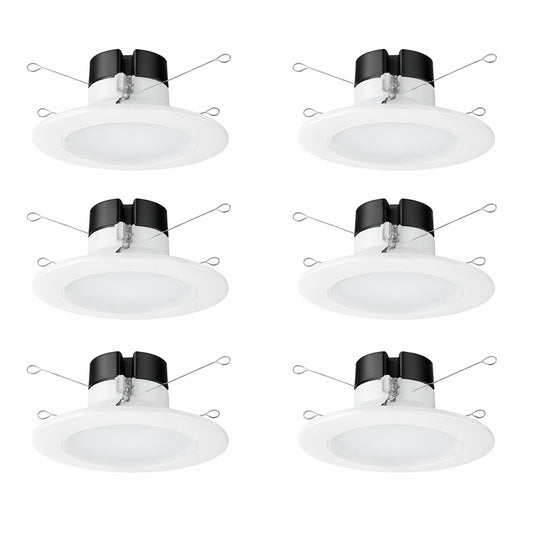 Juno Contractor Select E Series 6 in Selectable CCT Integrated LED Retrofit White Recessed Light Trim 6 Pack 6