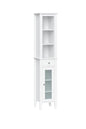RiverRidge Home Prescott 11.75 in. W x 60 in. H x 13 in. D White Linen Cabinet Tall Bathroom Storage and Organizer with Drawer