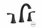 MOEN Korek 8 in Widespread Double Handle High Arc Bathroom Faucet with Valve in Matte Black