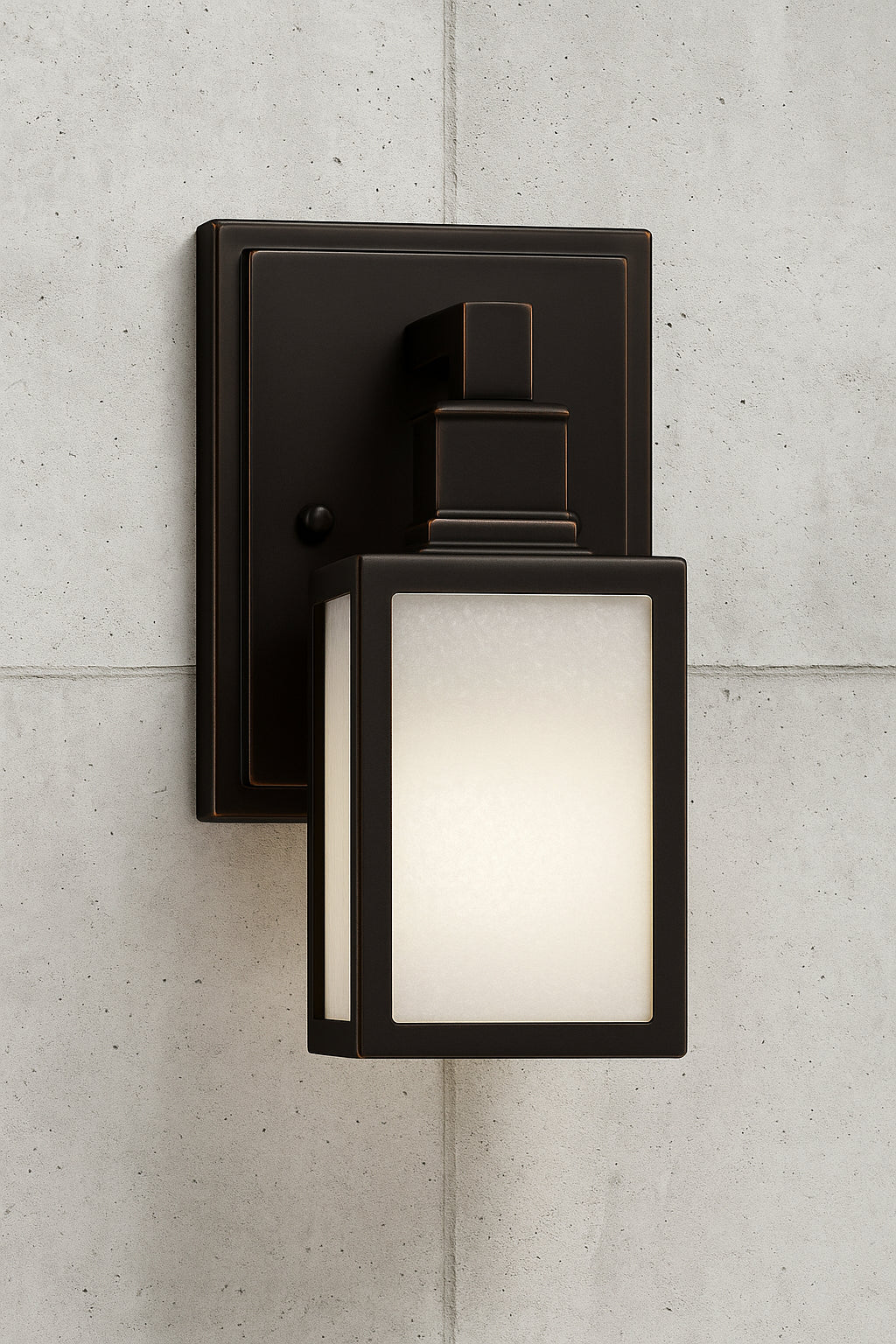 Hampton Bay Hartford Lake 7.28 in. 1-Light Oil Rubbed Bronze Indoor Wall Sconce with Linen Glass Shade, Rustic Farmhouse Wall Light