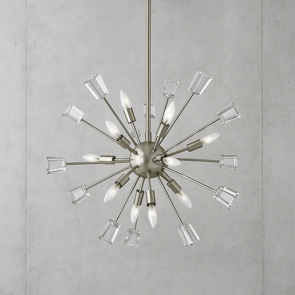 Home Decorators Collection Kimberly 9 Light Crystal and Brushed Nickel Sputnik Chandelier P579MH BNK/316723333 92903946325 Home Decorators Collection