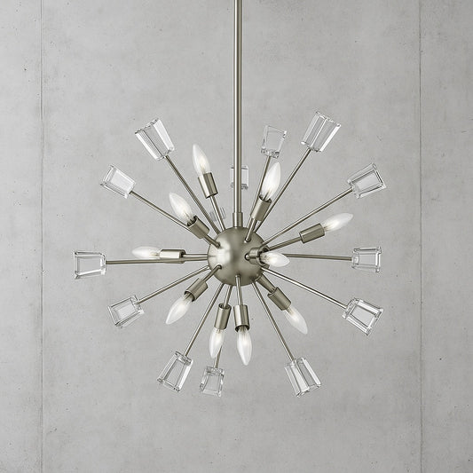 Home Decorators Collection Kimberly 9 Light Crystal and Brushed Nickel Sputnik Chandelier P579MH BNK/316723333 92903946325 Home Decorators Collection