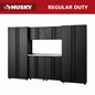 Husky 7 Piece Regular Duty Welded Steel Garage Storage System in Black 109 in W x 75 in H x 19 6 in D