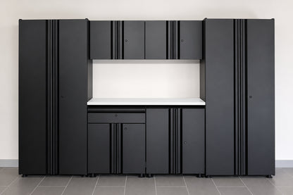 Husky 7 Piece Regular Duty Welded Steel Garage Storage System in Black 109 in W x 75 in H x 19 6 in D GS10807 1DSS