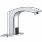 BWE Automatic Sensor Touchless Bathroom Sink Faucet with Deck Plate in Polished Chrome A 918106 C