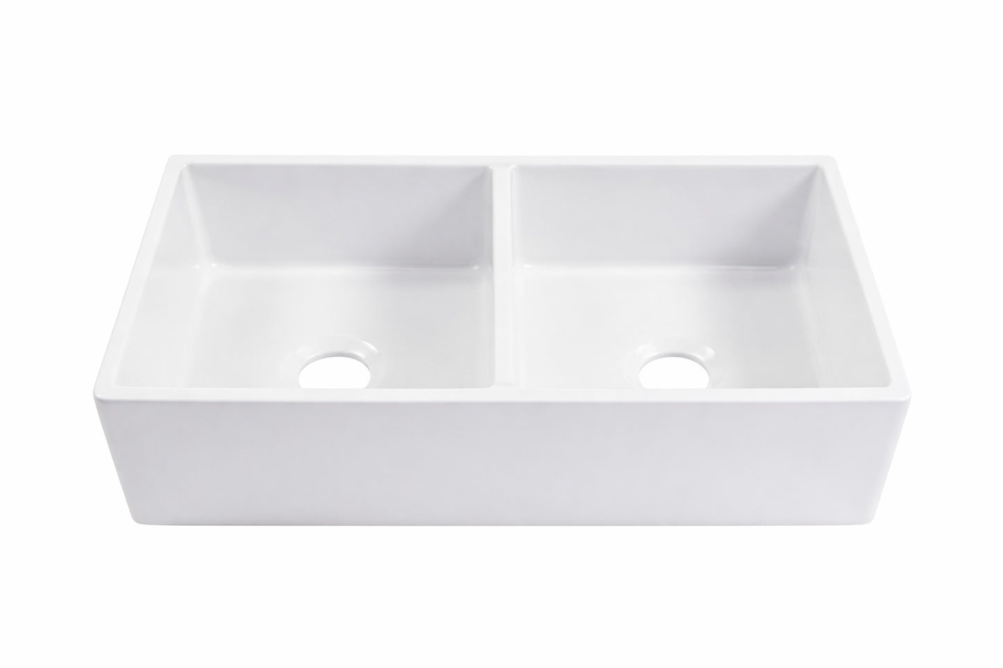 SINKOLOGY Turner 33 in Farmhouse Apron Front Undermount Double Bowl Crisp White Fireclay Kitchen Sink