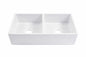 SINKOLOGY Turner 33 in Farmhouse Apron Front Undermount Double Bowl Crisp White Fireclay Kitchen Sink