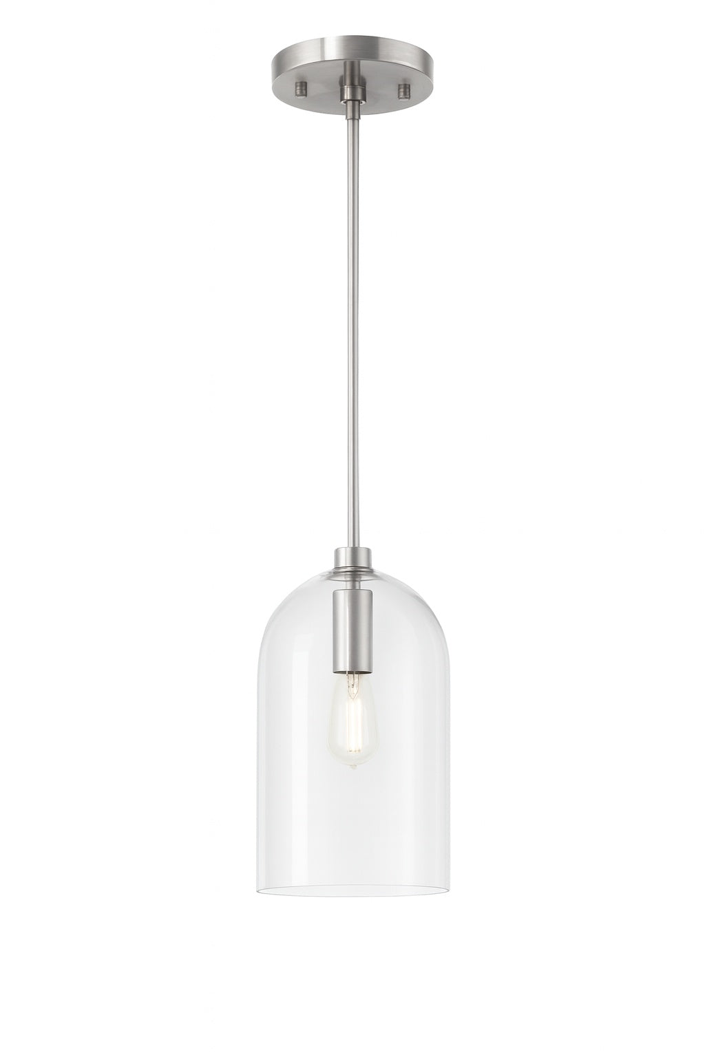 Lochmeade 1 Light Brushed Nickel Pendant with Seeded Glass Shade Kitchen Light