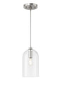 Lochmeade 1 Light Brushed Nickel Pendant with Seeded Glass Shade Kitchen Light