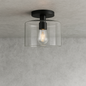 Meyer Cross Henri 10 in Matte Black Semi Flush Mount with Clear Glass Shade SF0808/317170146 810325039834 Meyer&Cross