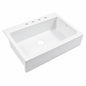 SINKOLOGY Parker 34 in 4 Hole Quick Fit Farmhouse Apron Front Drop In Single Bowl Crisp White Fireclay Kitchen Sink SK450 34FC 4R