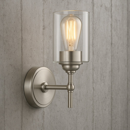 Home Decorators Collection Ayelen 1 Light Brushed Nickel Indoor Wall Sconce Modern Wall Light 39342 HBU/316720053 773546309967 Home Decorators Collection