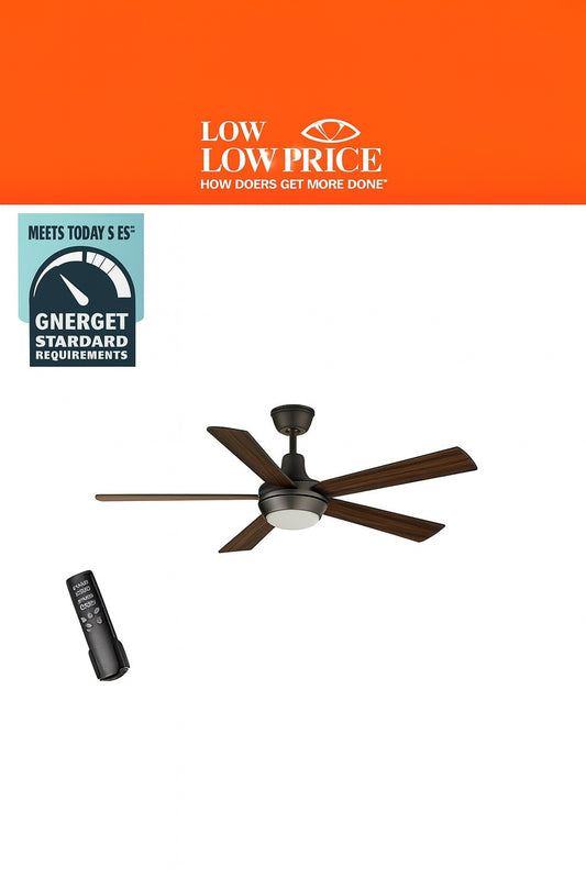 Fanelee 54 in. White Color Changing LED Bronze Smart Ceiling Fan with Light Kit and Remote Powered by Hubspace 52132